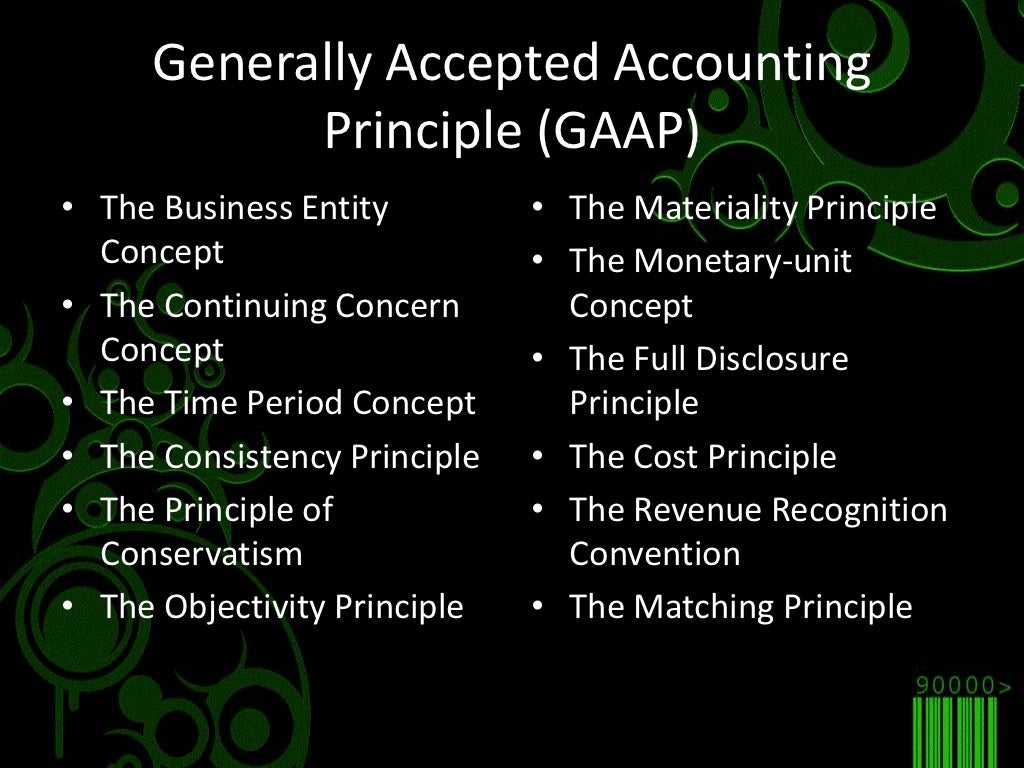 Generally accepted accounting principles