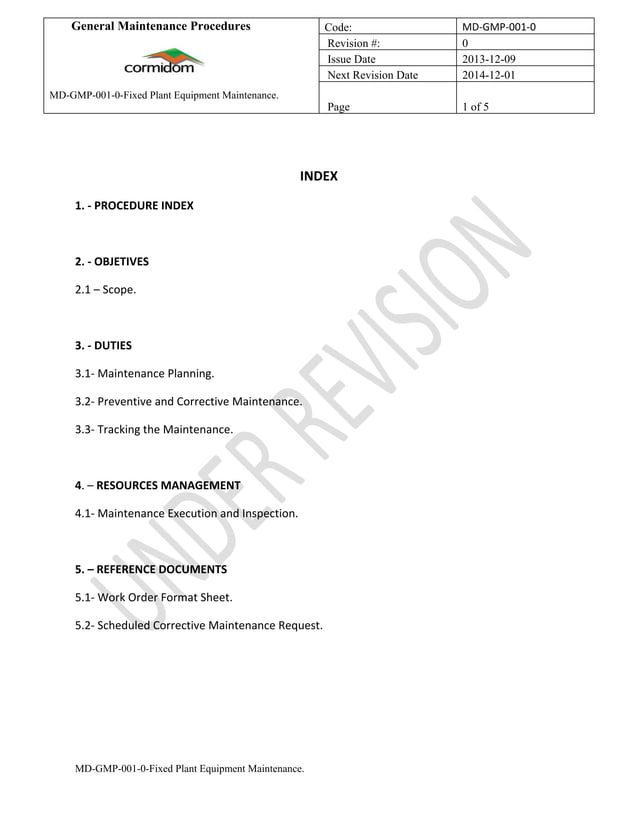 General Equipment Maintenance Procedures PDF