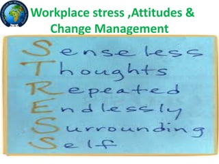 Workplace stress ,Attitudes &
Change Management
 