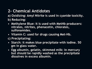 Toxicity and Antidotes