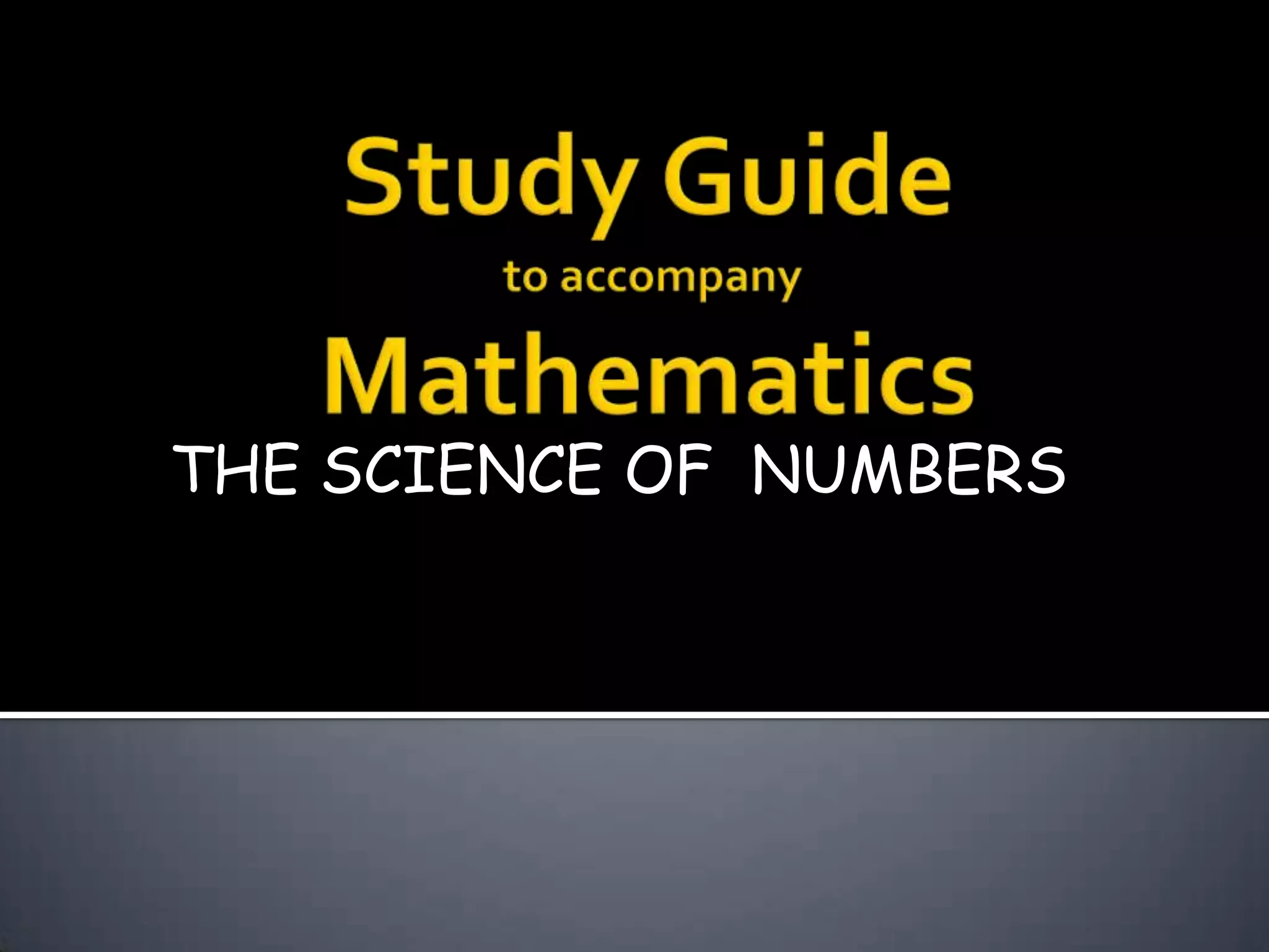 THE SCIENCE OF NUMBERS
 