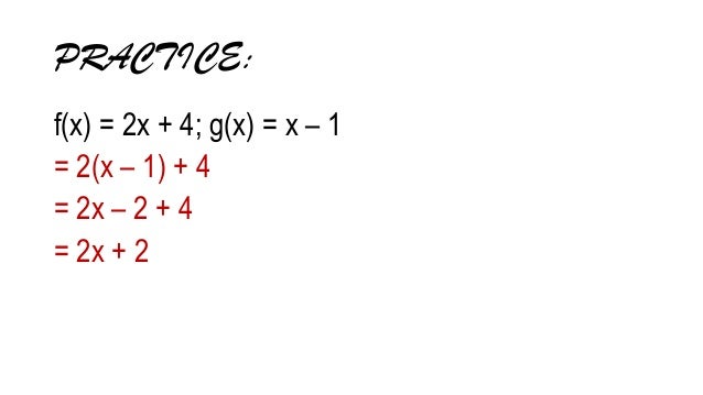General Mathematics - Operations on Functions