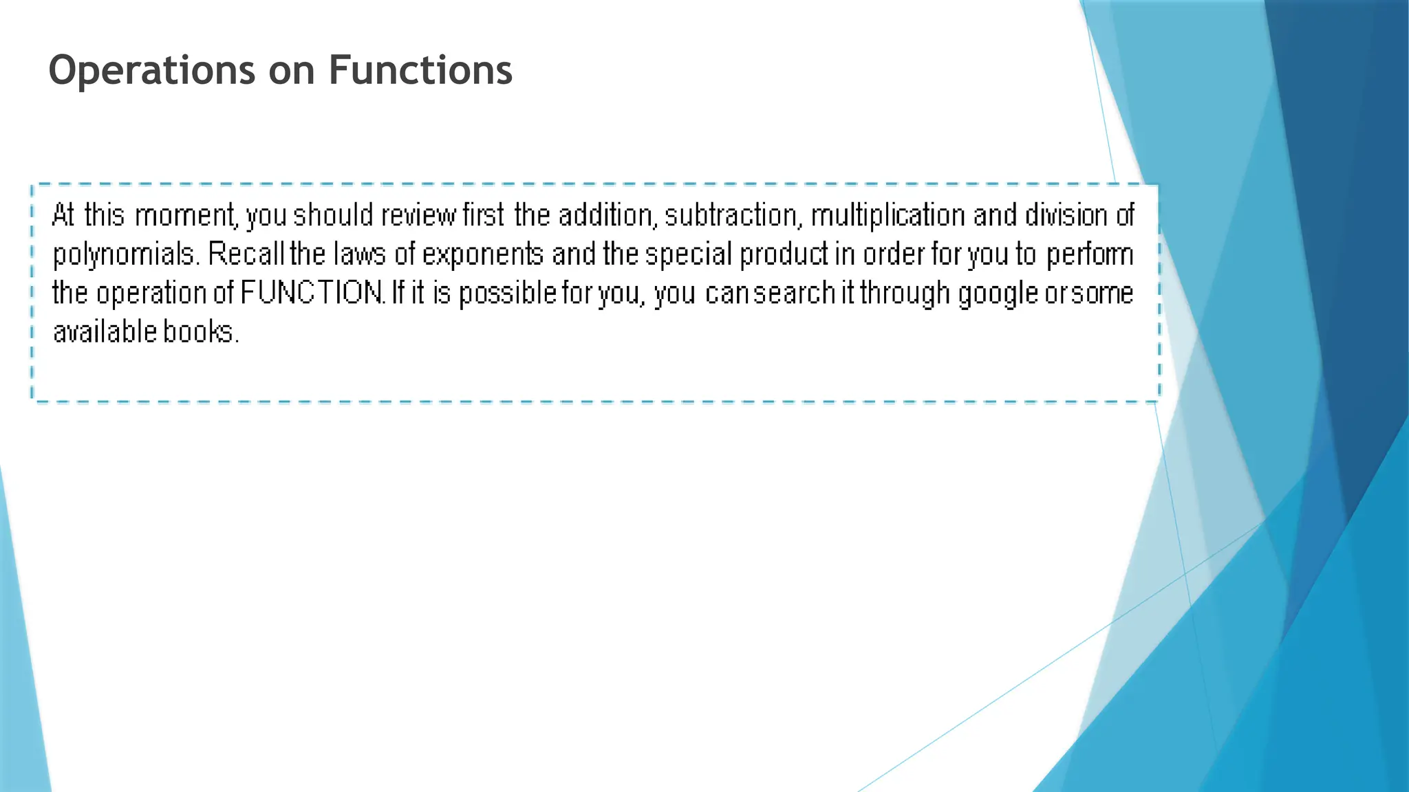 Operations on Functions
 