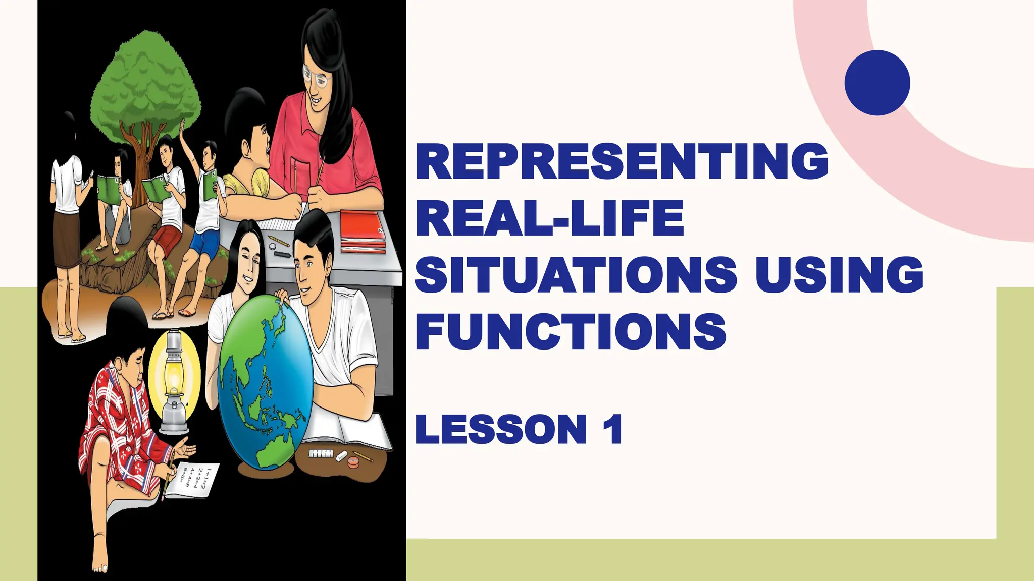 REPRESENTING
REAL-LIFE
SITUATIONS USING
FUNCTIONS
LESSON 1
Click to add picture
 