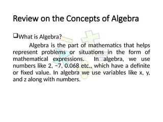 General Mathematics Review on Algebra.pptx