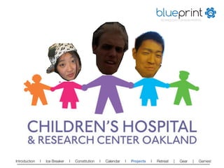 blueprint
                                                                                        TECHNOLOGY FOR NON-PROFITS




Introduction   l   Ice Breaker   l   Constitution   l   Calendar   l   Projects   l   Retreat   |   Gear    |   Games!   
 