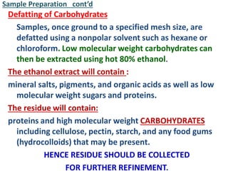 General methods for analysis of food carbohydrates | PDF