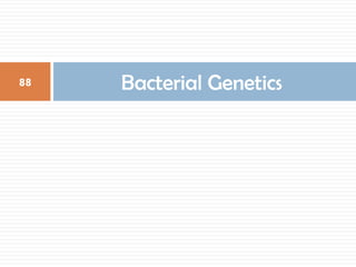 Bacterial Genetics
88
 