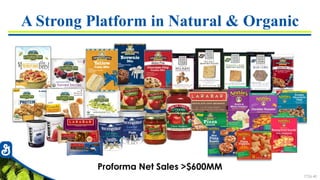 7726-40
A Strong Platform in Natural & Organic
Proforma Net Sales >$600MM
 