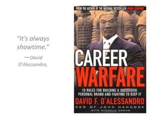 "It's always
showtime.“
—David
D'Alessandro,
 