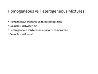Heterogeneous Composition Examples Composition of Matter and Foundational Chemical Reactions | PPTX