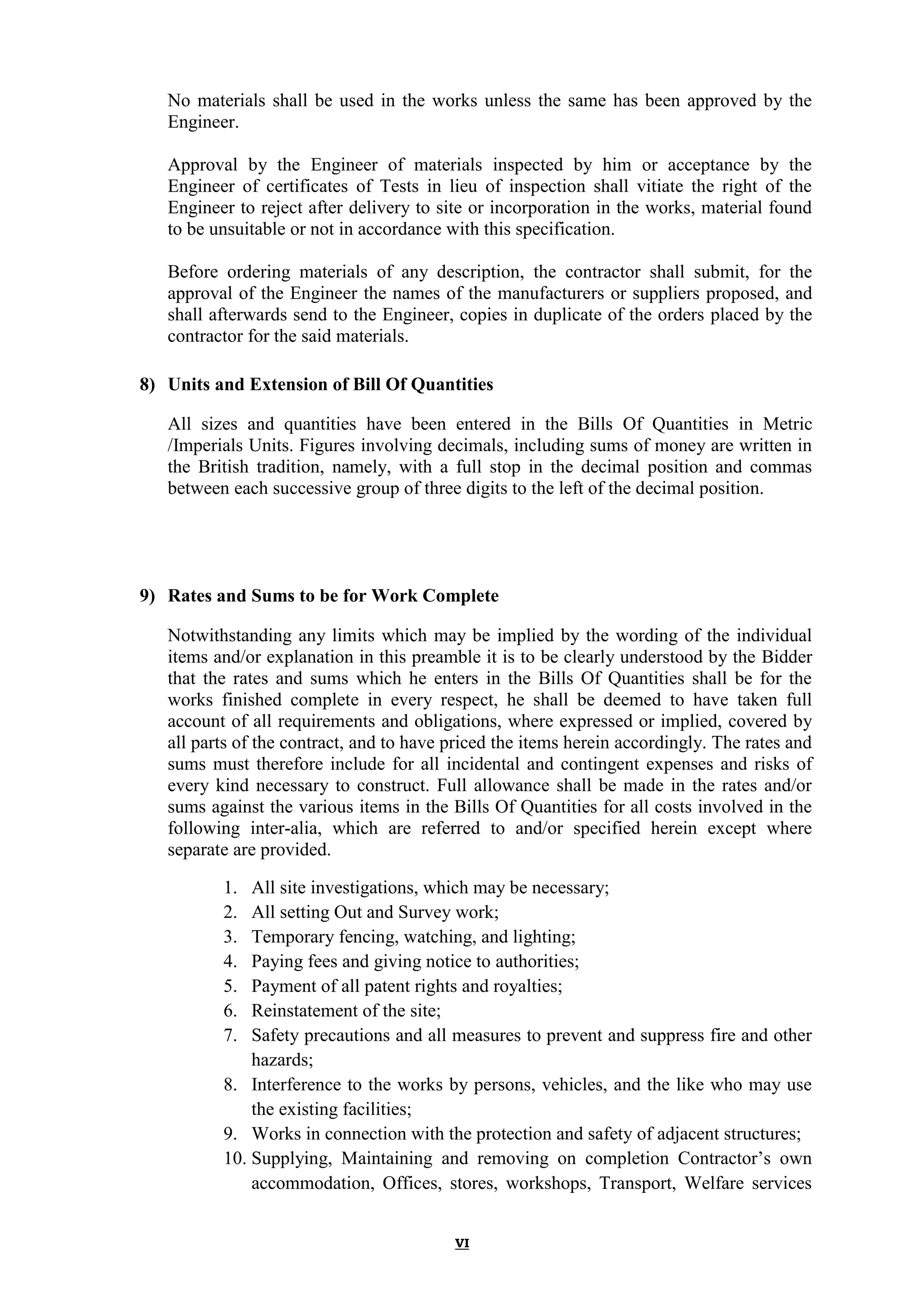 General notes to building schedule of rates | PDF