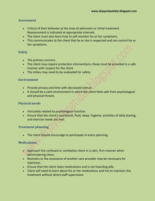 General nursing interventions for the mental health client | PDF