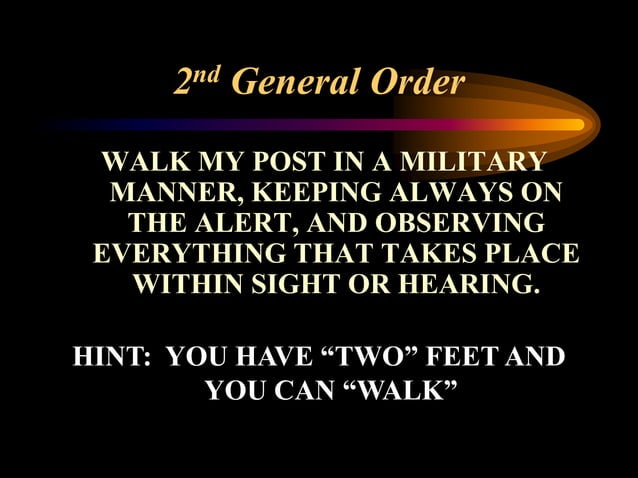 General Orders Of The Sentry | PDF
