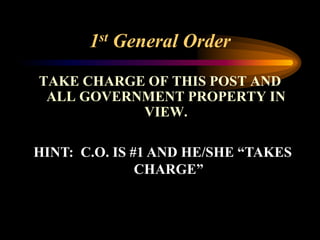 General Orders Of The Sentry