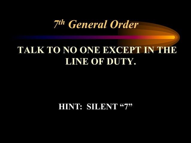 General Orders Of The Sentry