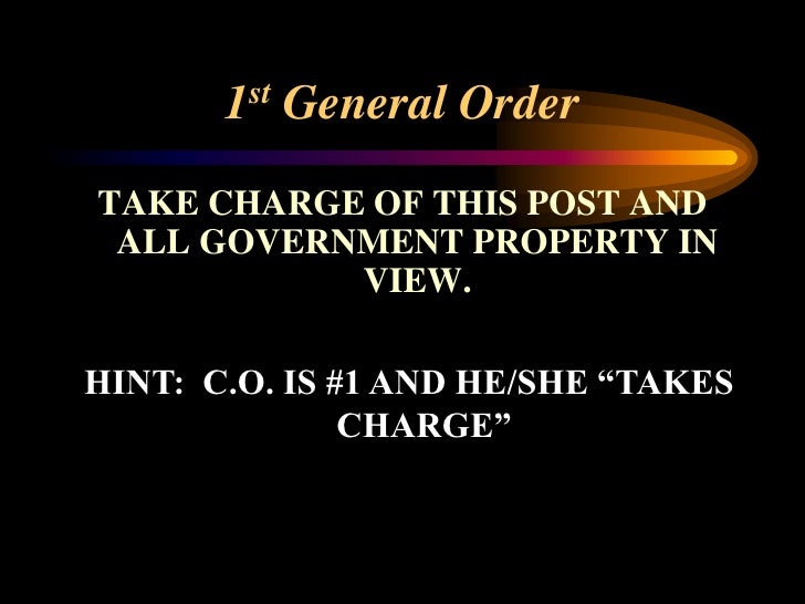 General Orders Of The Sentry