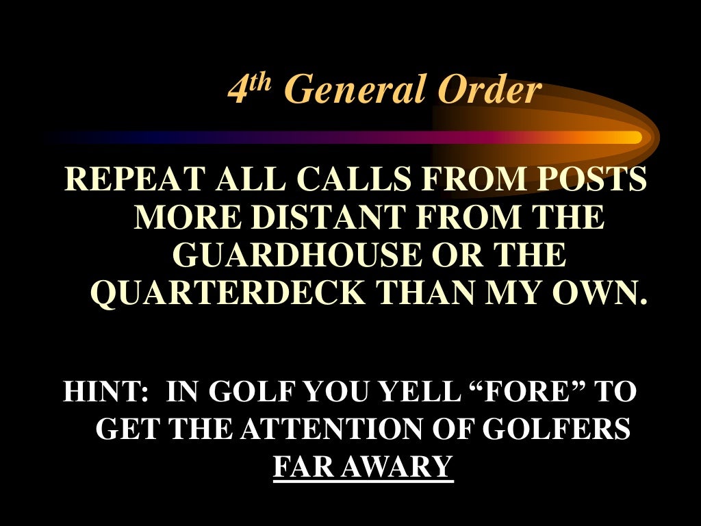 General Orders Of The Sentry
