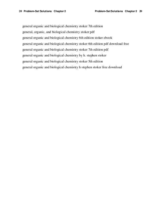 General organic and biological chemistry 6th edition stoker solutions…