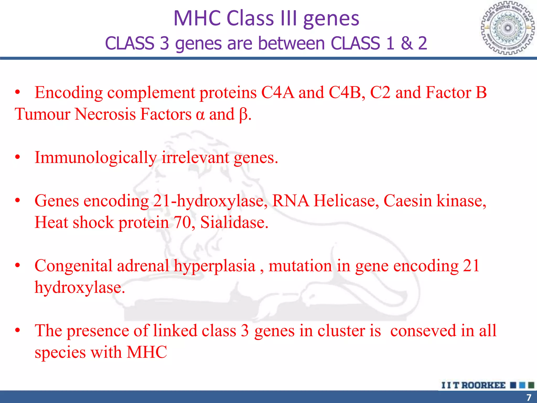 General organization and inheritance of MHC | PPTX