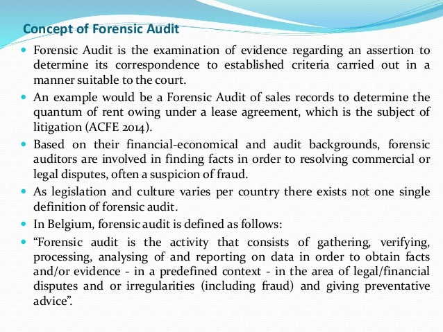 case study on forensic audit