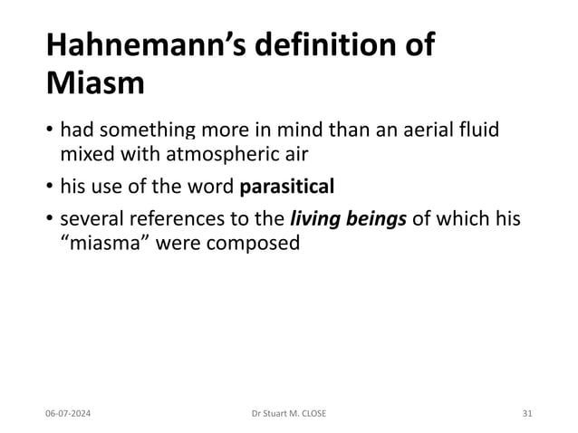 Chapter VIII - General Pathology of Homœopathy: Stuart Close | PPT