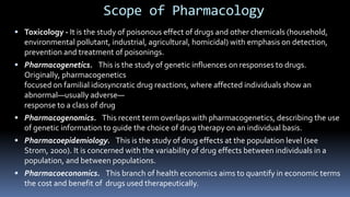 General pharmacology 1.1 introduction to pharmacology | PPTX