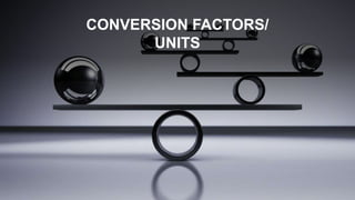 CONVERSION FACTORS/
UNITS
 