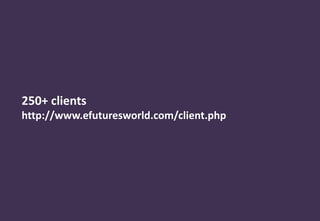 250+ clients
http://www.efuturesworld.com/client.php
 