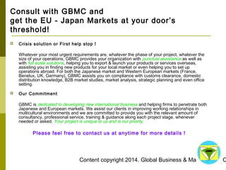 Content copyright 2014. Global Business & Management Consulting. All rights reserved. 
Consult with GBMC and get the EU - ...