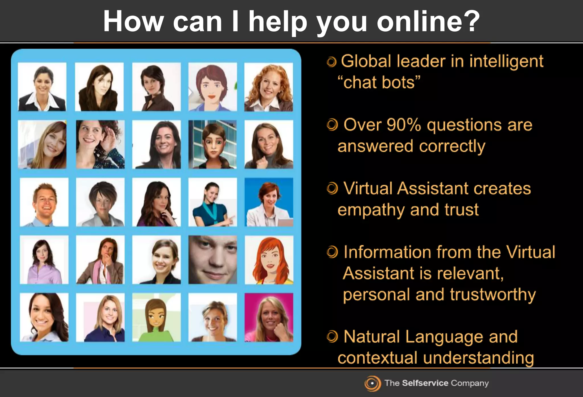 How can I help you online?
 