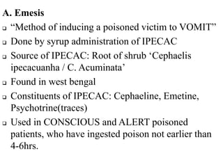 Clinical Toxicology - General principles involved in the management of ...
