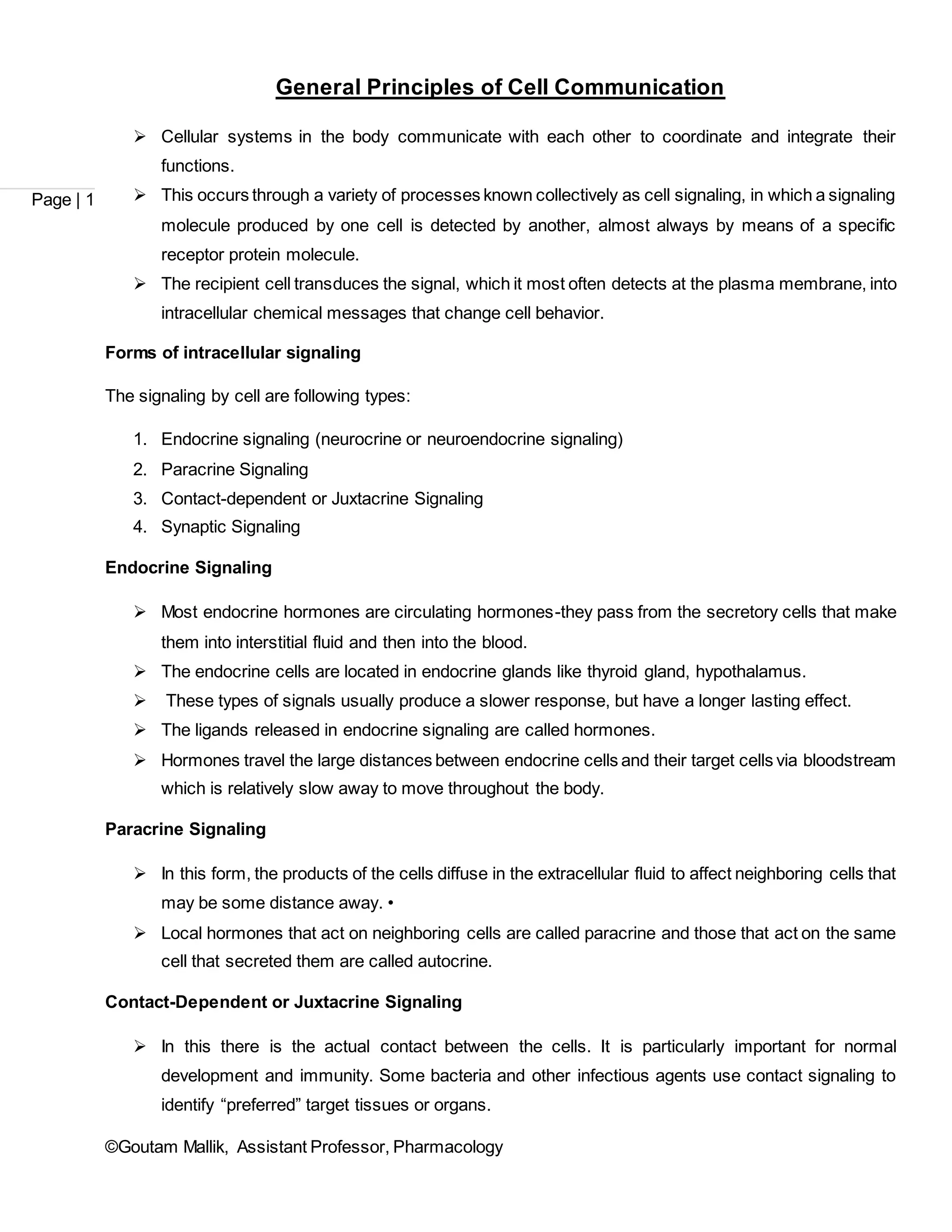 General principles of cell communication | DOCX