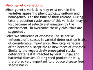 General principles of seed production | PPTX