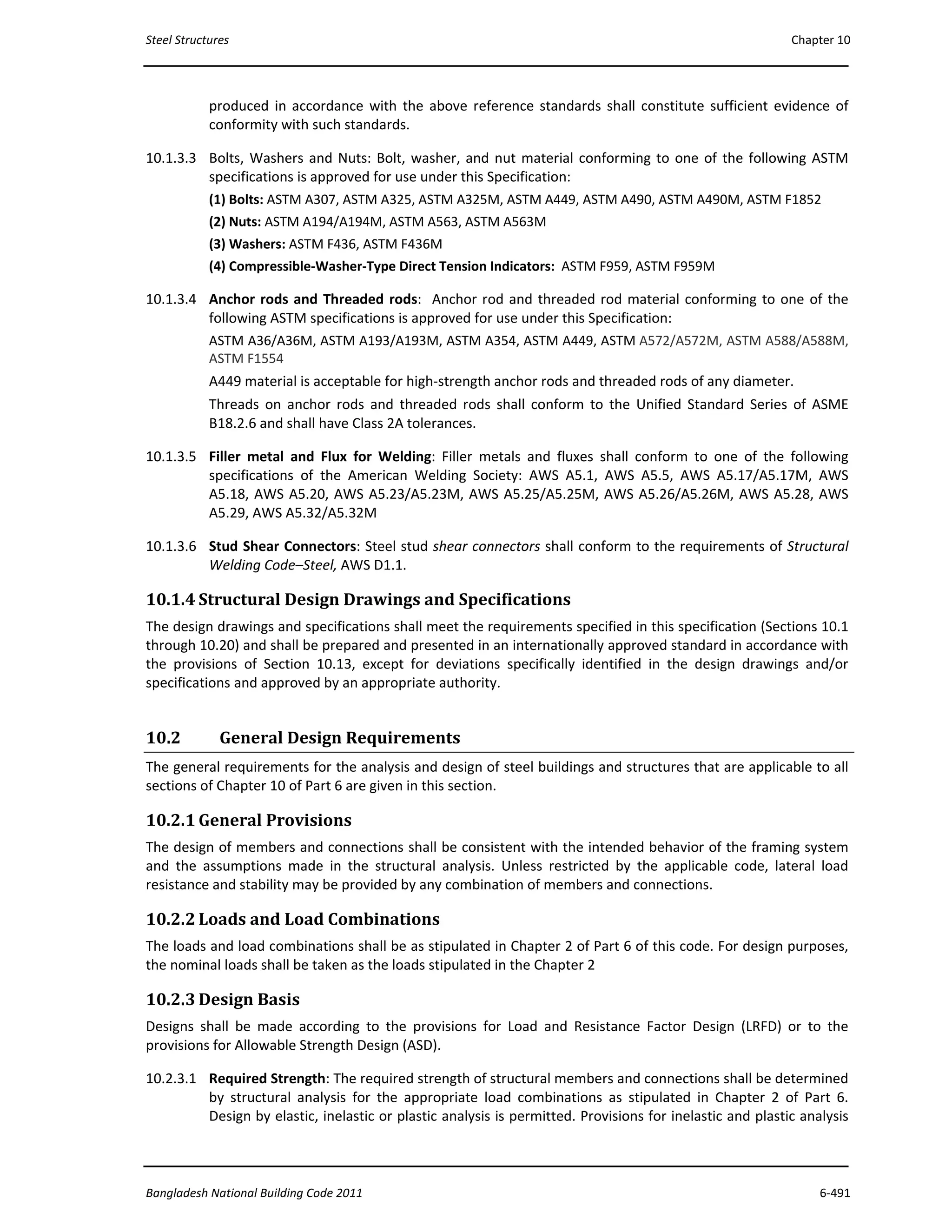 General provisions for structureal steel building and structure (bnbc ...