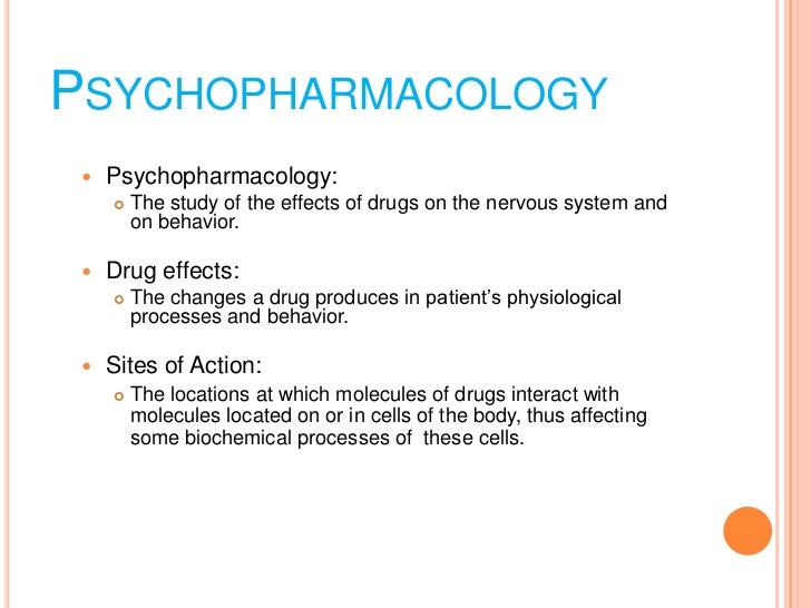 General Psychopharmacology