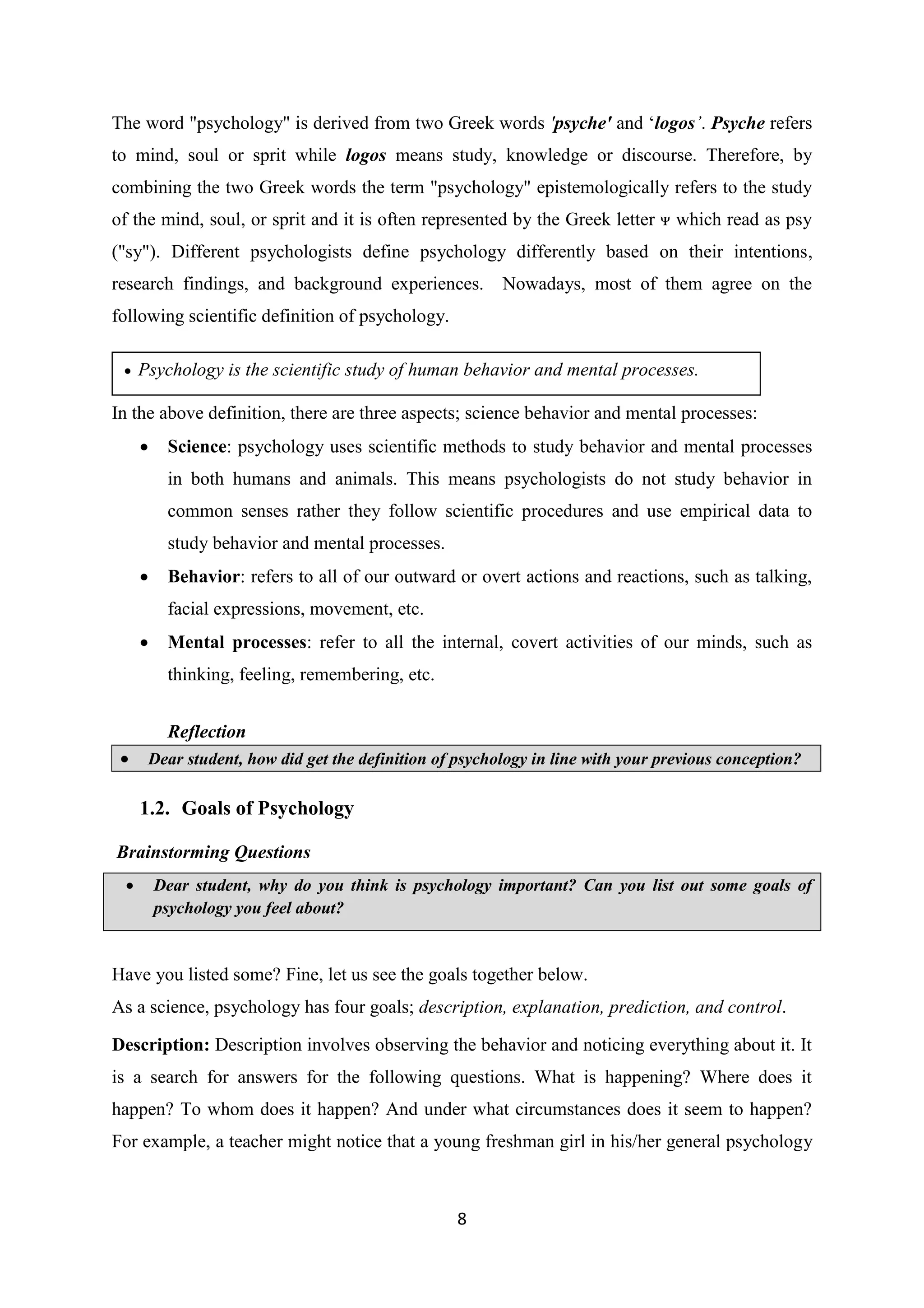 GENERAL PYSYCHOLOGY freshman course module.pdf | Education
