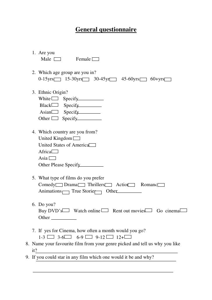General Questionnaire