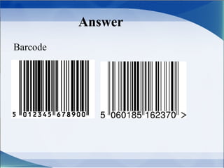 Multiple Choice Bar Code General quiz | PPT