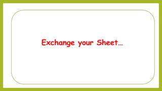 Exchange your Sheet…
 