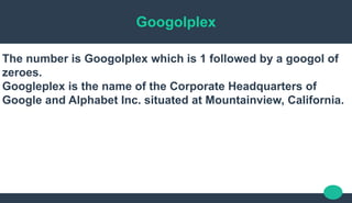 Googleplex In Numbers General quiz | PPTX