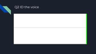 Q2 ID the voice
 