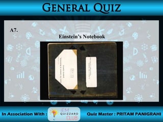 A7.
Einstein’s Notebook
 
