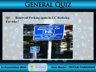 Q1. Reserved Parking spots in UC Berkeley.
For who?
 