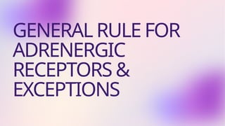 General rule for adrenergic receptors & exceptions | PPTX