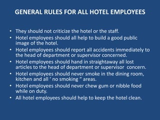 General rules for hotel employees | PPT