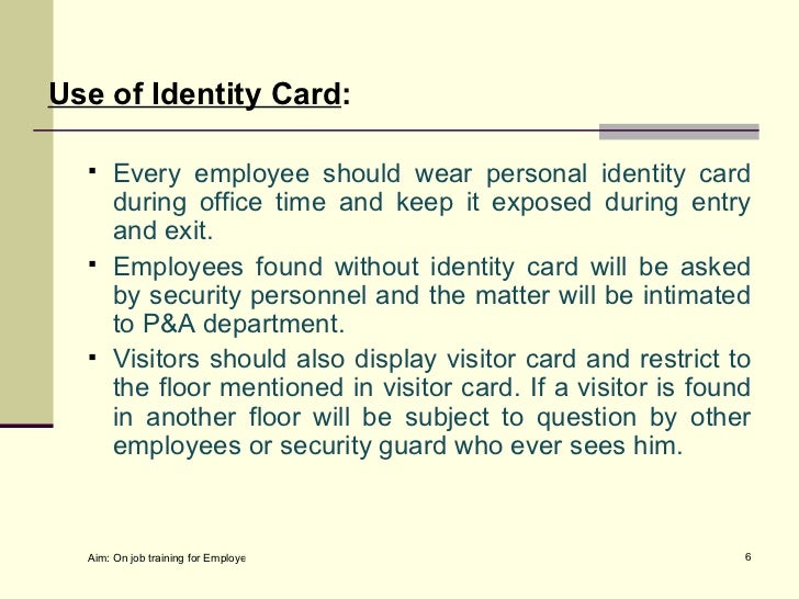 General Security Order For Office or Facilities