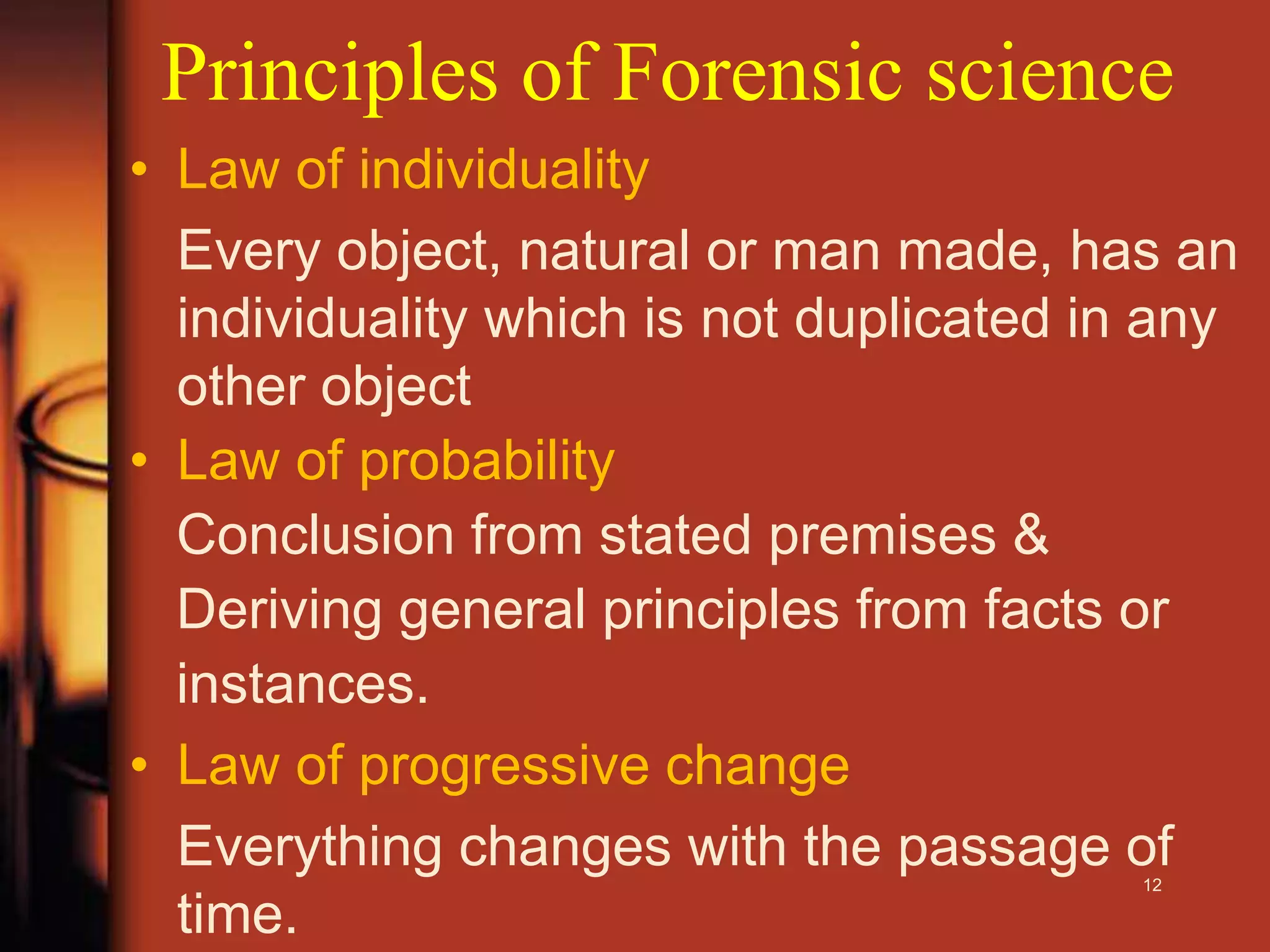 Forensic Science Principles ROLE OF F.S.L IN CRIMES | PPTX
