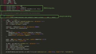 RNN imports
preprocessing
 