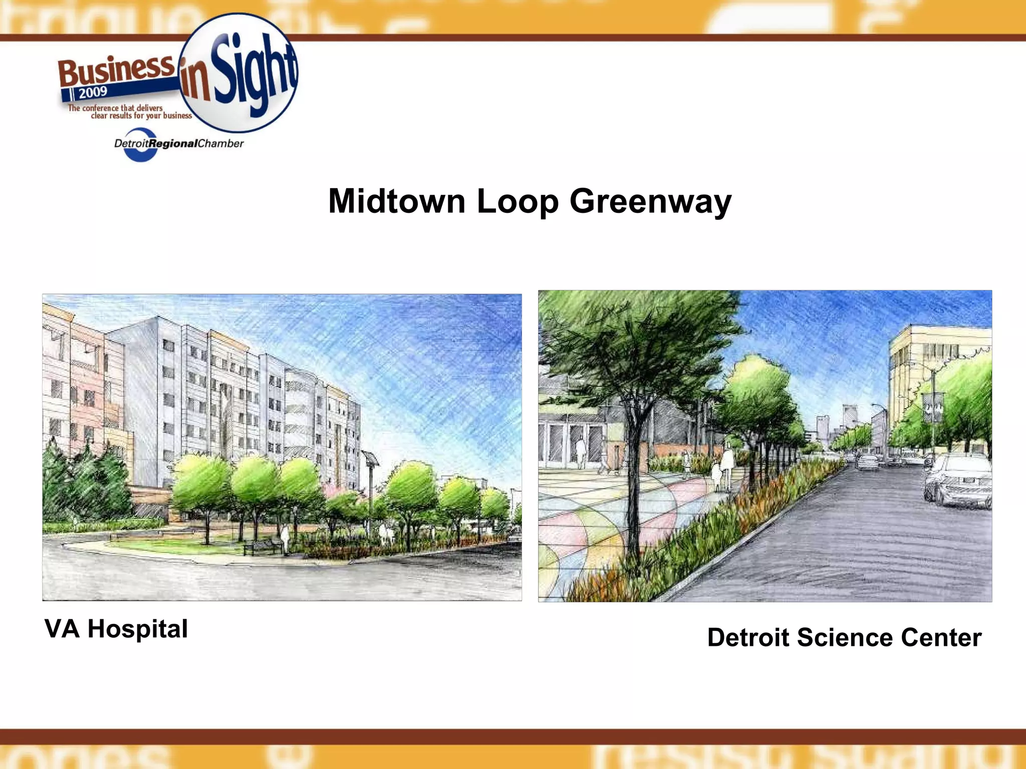 Midtown Loop Greenway Detroit Science Center VA Hospital 